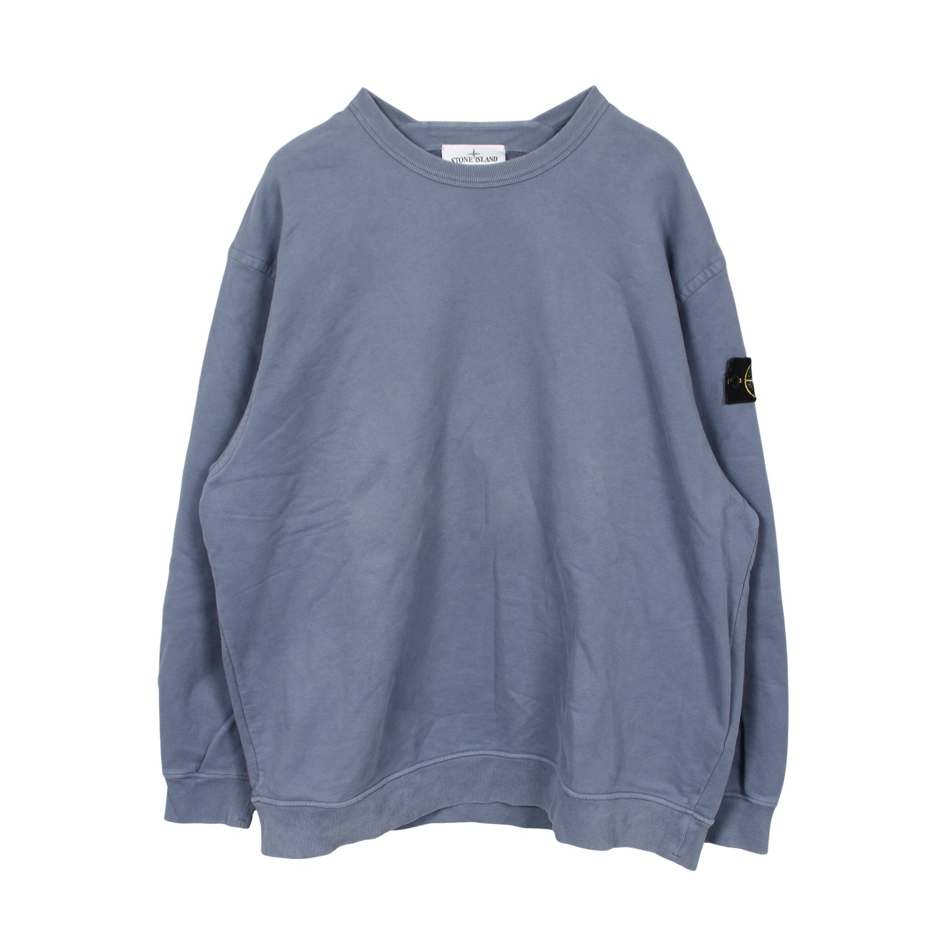 クルーネック スウェットシャツ コットン ブルーグレー ストーンアイランド トップス Stone Island