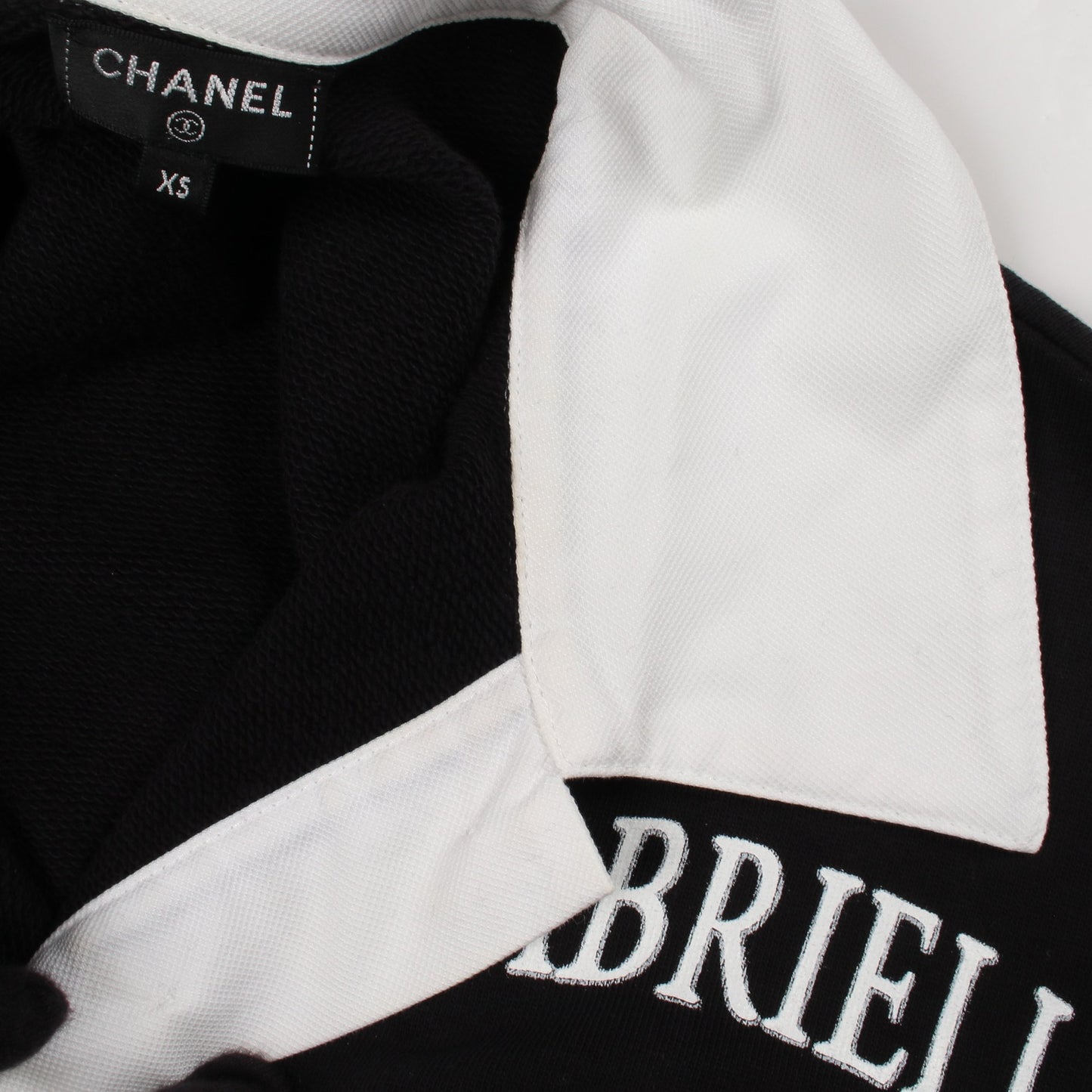 ロングスリーブ スウェット ポロシャツ コットン スパンコール ラインストーン ブラック ホワイト シャネル トップス CHANEL