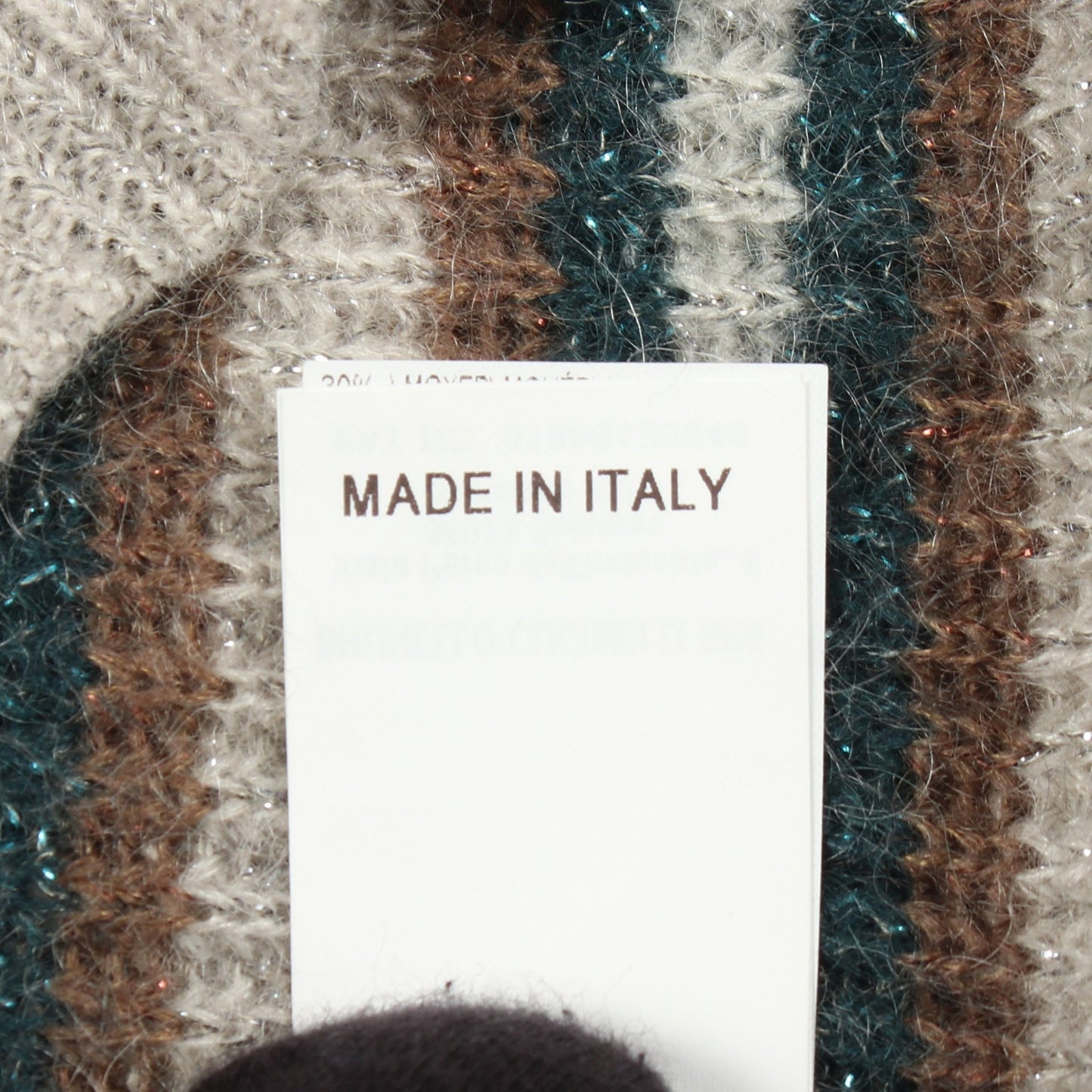 ボーダー クルーネック ニット モヘヤ ウール グレー グリーン ブラウン ブルネロクチネリ トップス BRUNELLO CUCINELLI