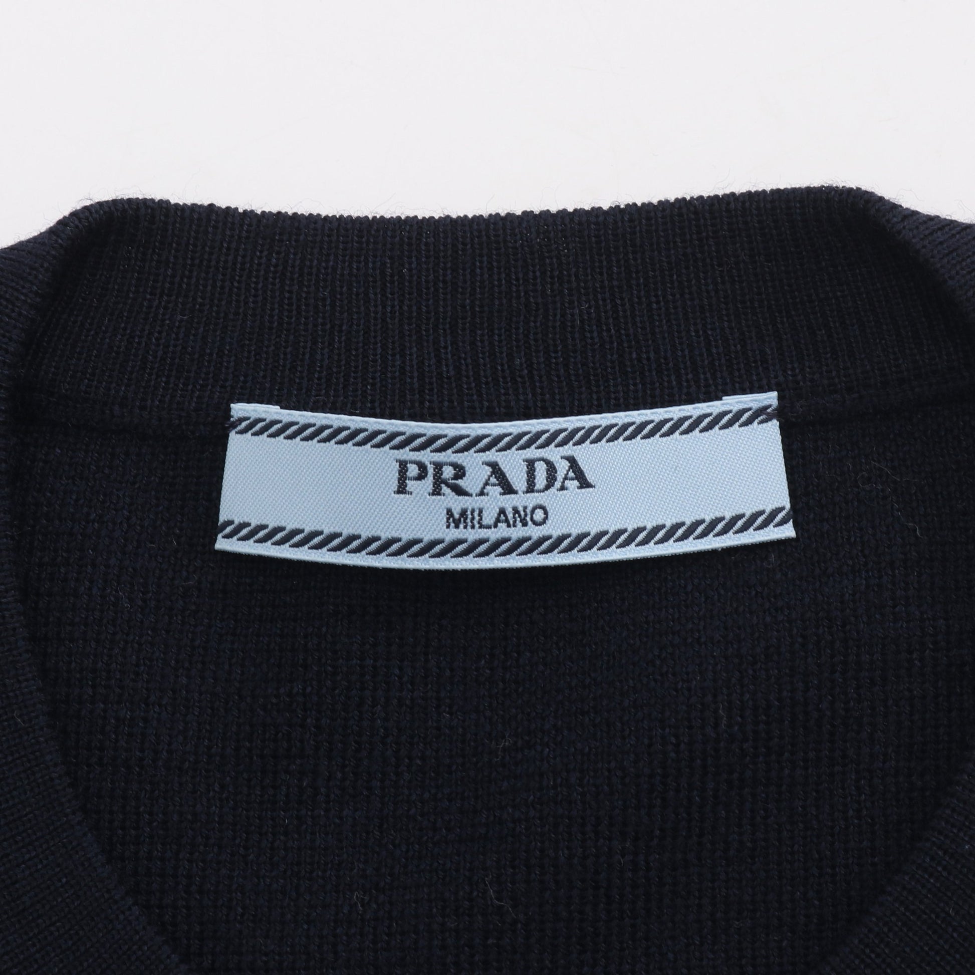 ストライプ セーター マリンボーダー ニット ウール ネイビー ホワイト プラダ トップス PRADA