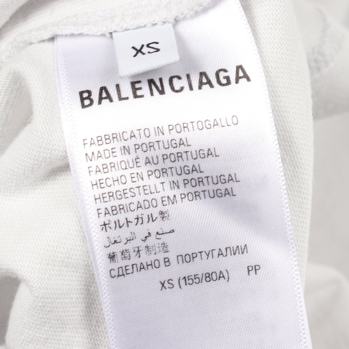BALENCIAGA × WFP ダメージ加工 クルーネック Tシャツ 半袖Tシャツ コットン ライトブルー バレンシアガ トップス BALENCIAGA