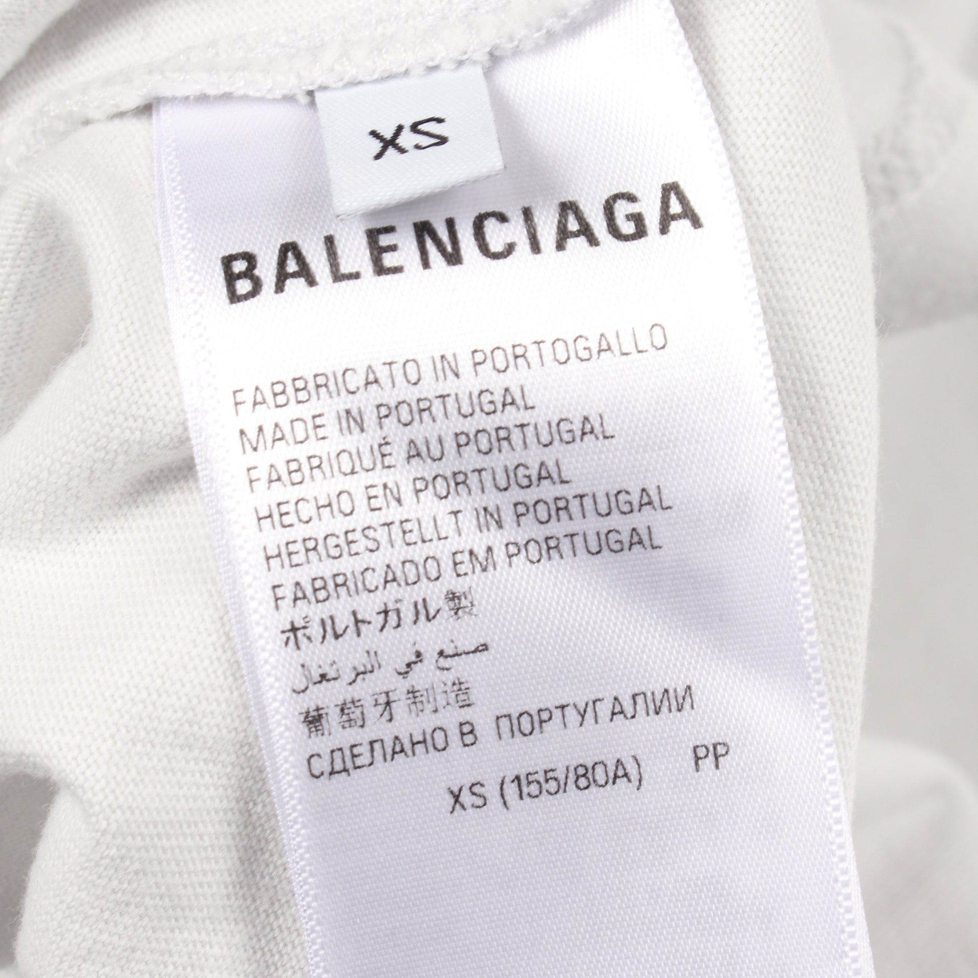 BALENCIAGA × WFP ダメージ加工 クルーネック Tシャツ 半袖Tシャツ コットン ライトブルー バレンシアガ トップス BALENCIAGA