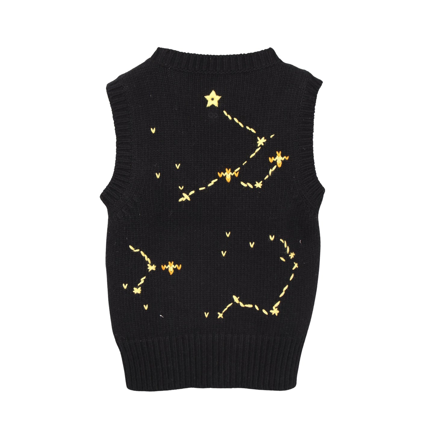 星座 ニット ベスト ウール カシミヤ ブラック ライトブルー イエロー クリスチャンディオール トップス Christian Dior