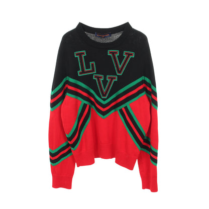 LVVスポーツチーム クルーネック ニット ウール レッド ブラック グリーン ルイヴィトン トップス LOUIS VUITTON