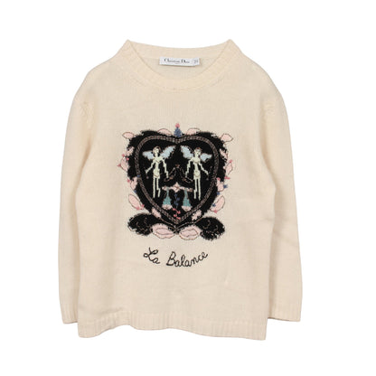 天秤座 クルーネック ニット カシミヤ オフホワイト クリスチャンディオール トップス Christian Dior