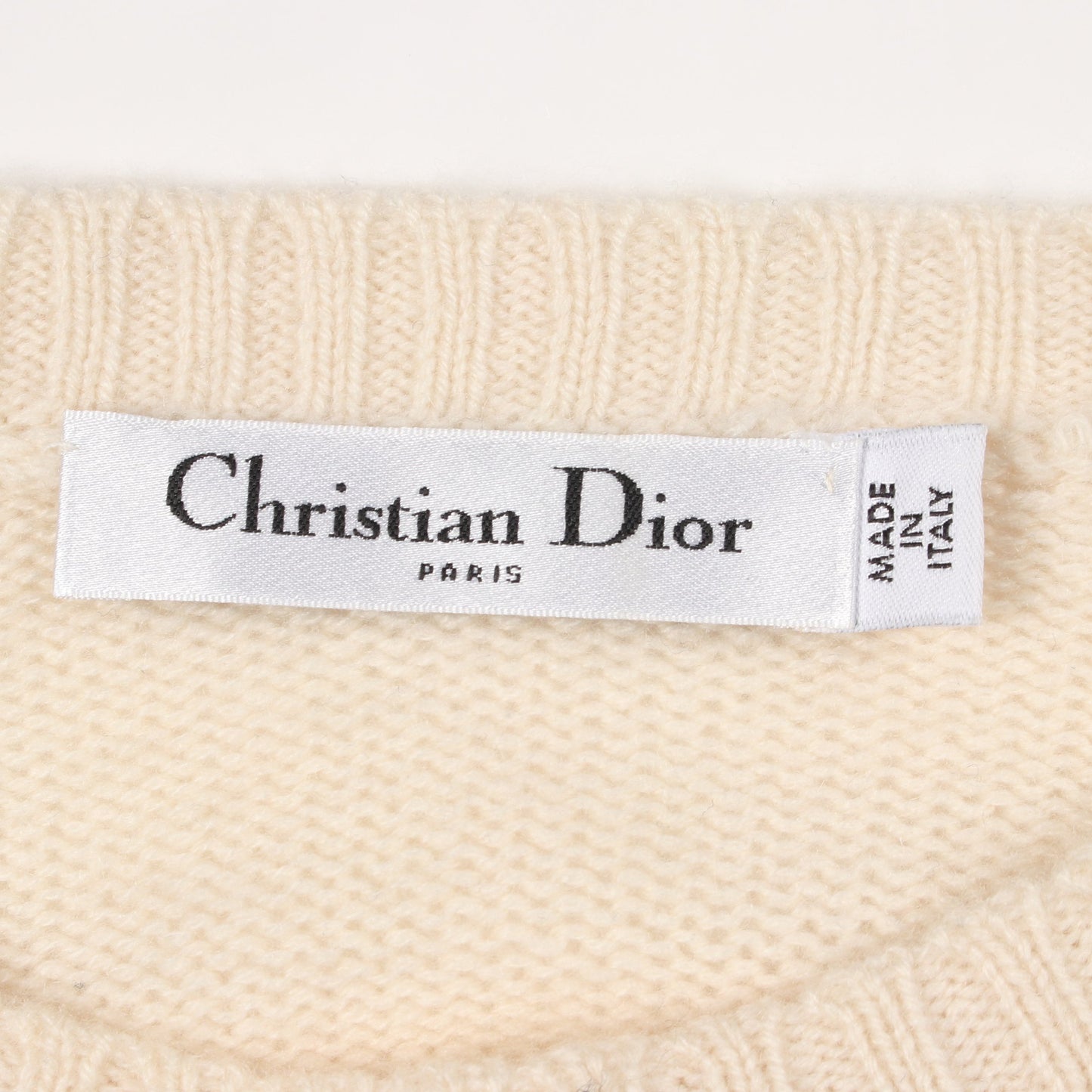 天秤座 クルーネック ニット カシミヤ オフホワイト クリスチャンディオール トップス Christian Dior