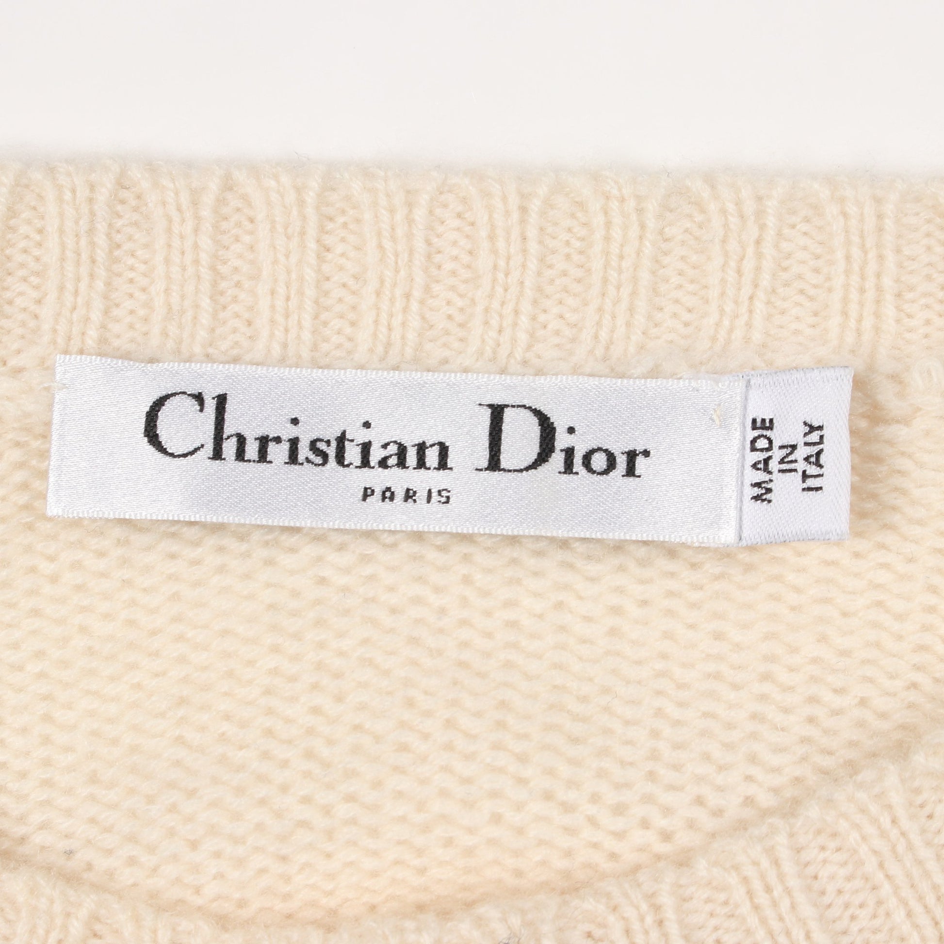 天秤座 クルーネック ニット カシミヤ オフホワイト クリスチャンディオール トップス Christian Dior