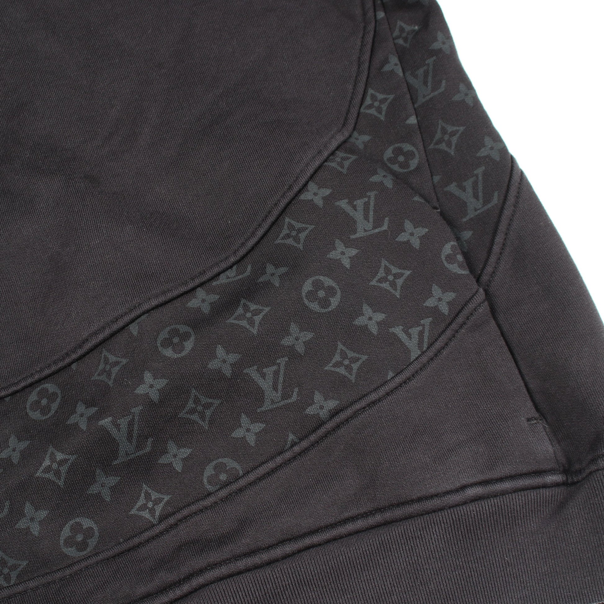 サークルカット スウェット モノグラム プルオーバーパーカー コットン ブラック ルイヴィトン トップス LOUIS VUITTON