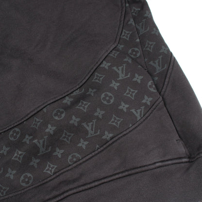 サークルカット スウェット モノグラム プルオーバーパーカー コットン ブラック ルイヴィトン トップス LOUIS VUITTON