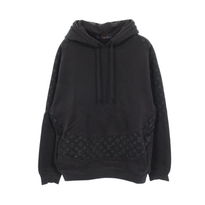 サークルカット スウェット モノグラム プルオーバーパーカー コットン ブラック ルイヴィトン トップス LOUIS VUITTON