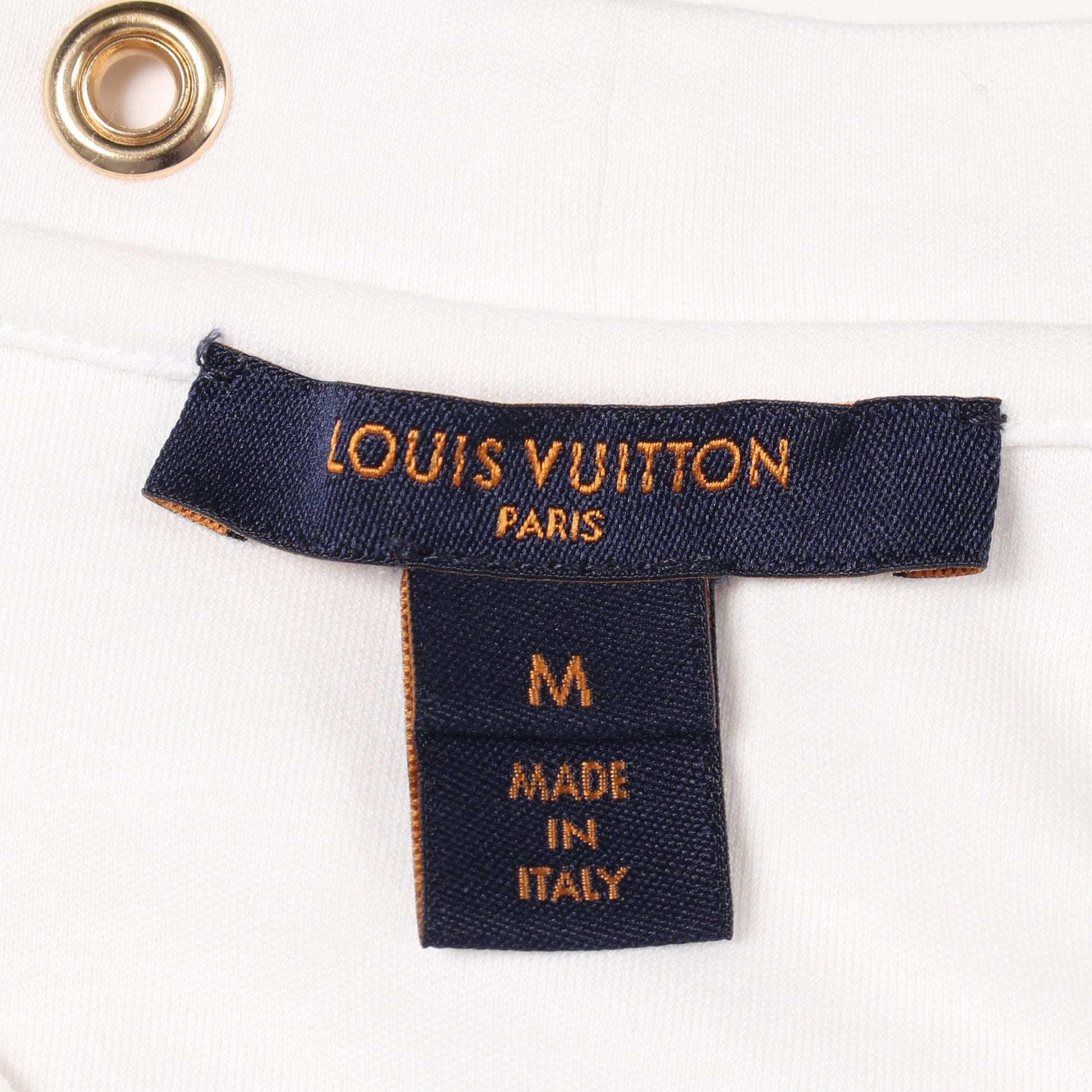 サイドストラップ 半袖Tシャツ コットン ホワイト ルイヴィトン トップス LOUIS VUITTON