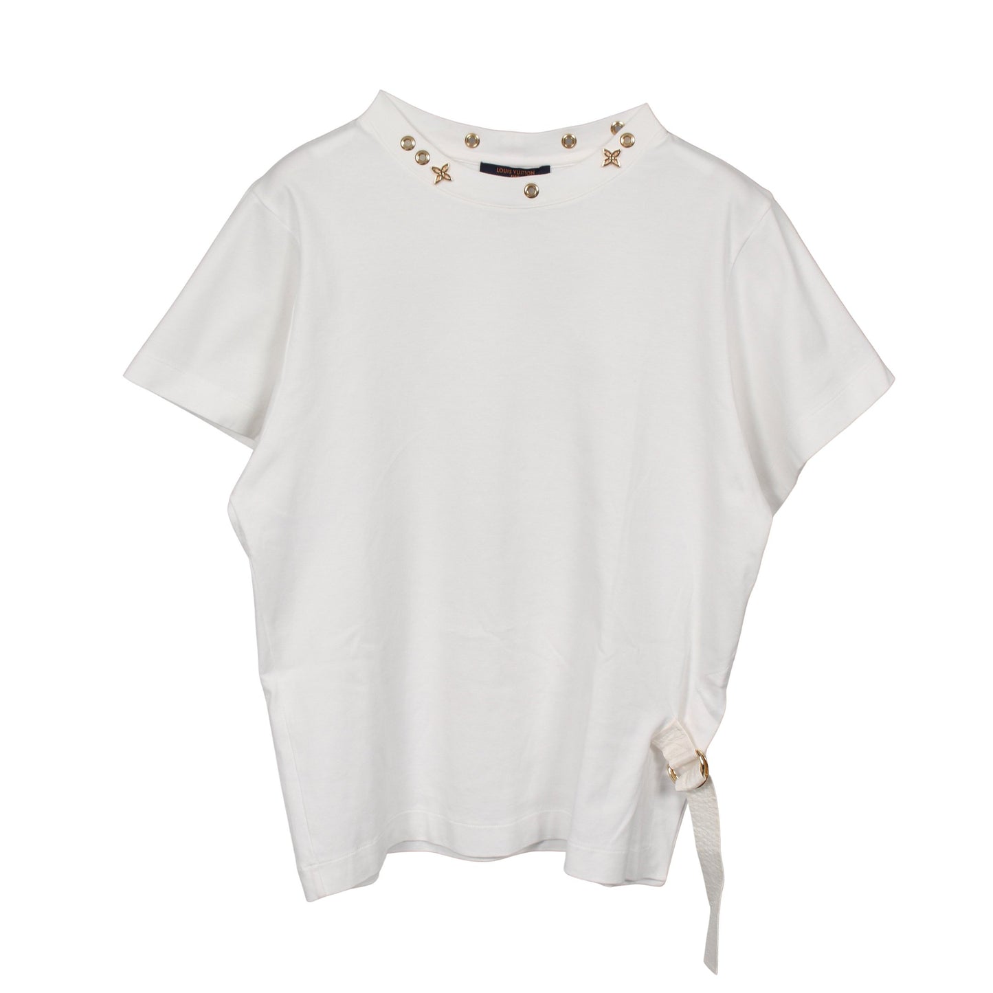 サイドストラップ 半袖Tシャツ コットン ホワイト ルイヴィトン トップス LOUIS VUITTON