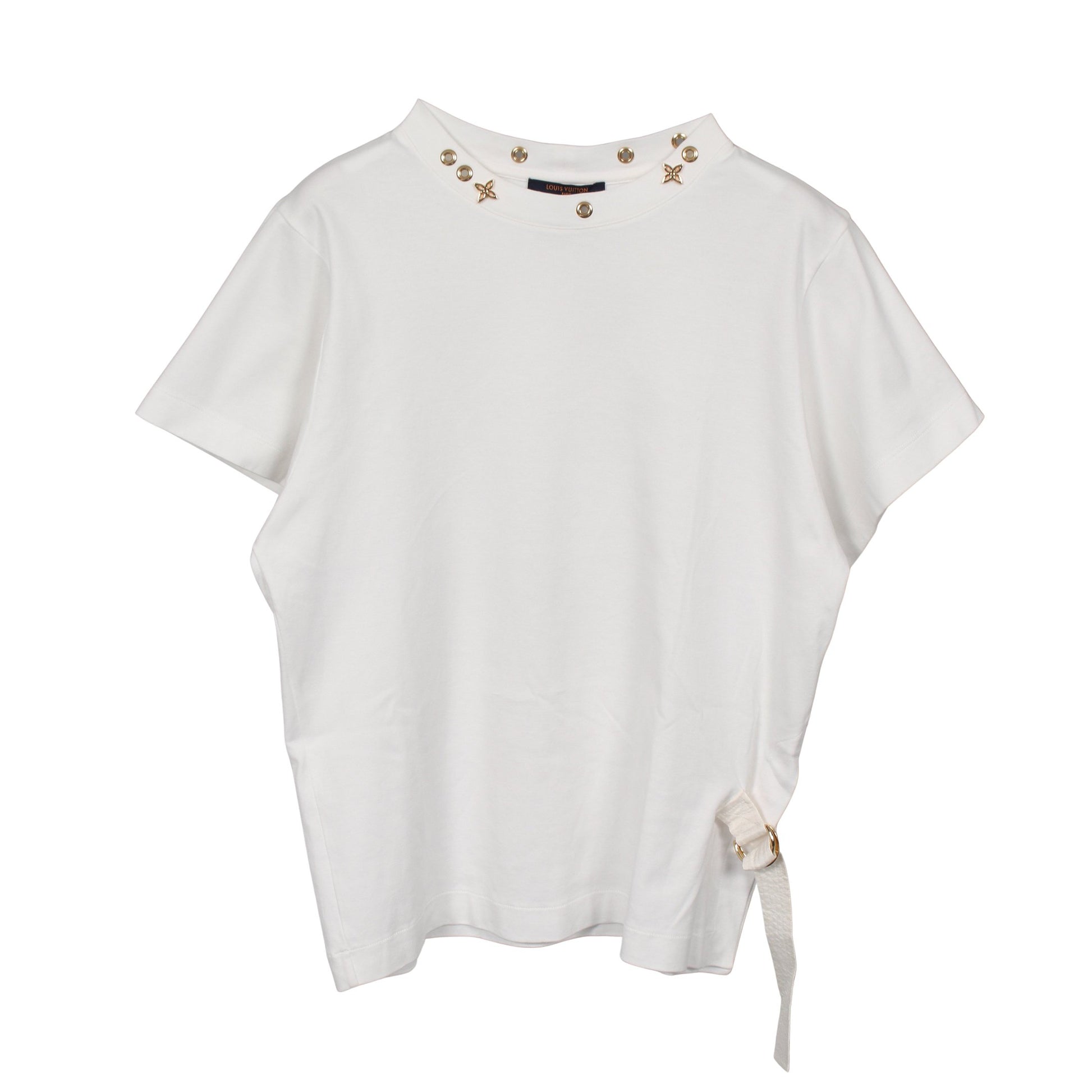 サイドストラップ 半袖Tシャツ コットン ホワイト ルイヴィトン トップス LOUIS VUITTON