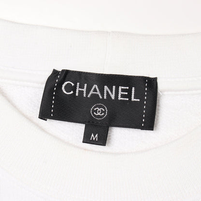 ココマーク カメリヤ スウェットシャツ コットン ラインストーン スパンコール ホワイト ブラック シャネル トップス CHANEL