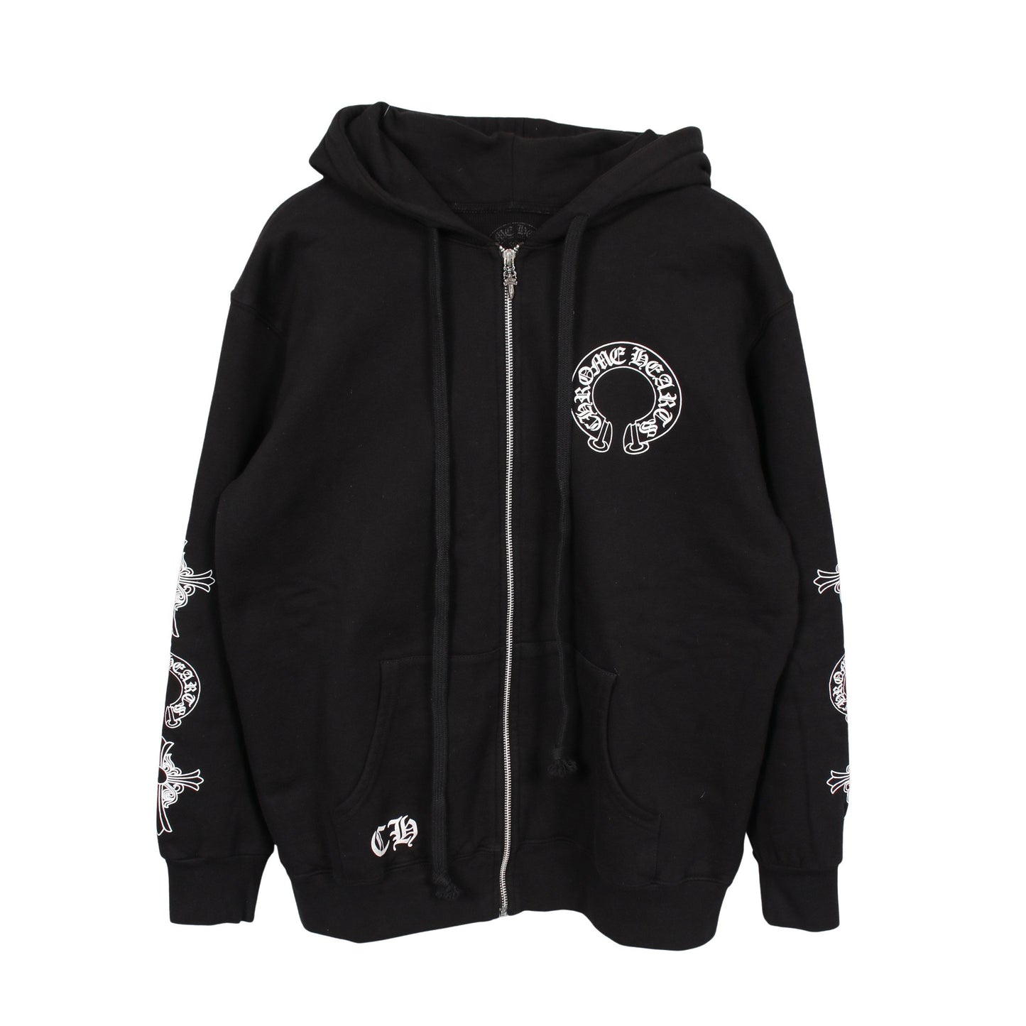 ホースシュー ダガー ジップアップパーカー コットン ブラック クロムハーツ トップス Chrome Hearts