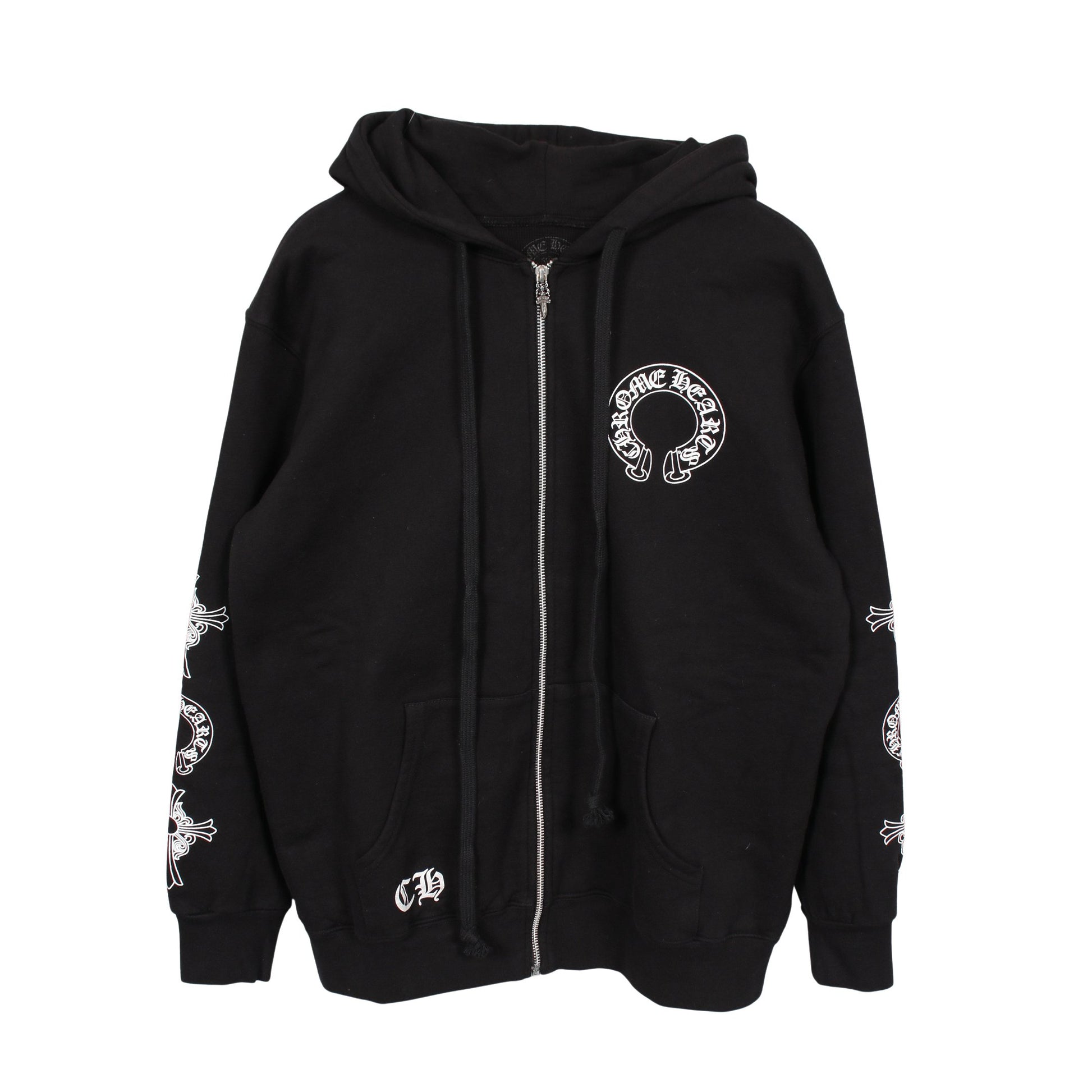 ホースシュー ダガー ジップアップパーカー コットン ブラック クロムハーツ トップス Chrome Hearts