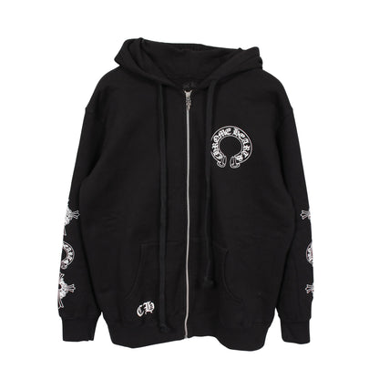 ホースシュー ダガー ジップアップパーカー コットン ブラック クロムハーツ トップス Chrome Hearts