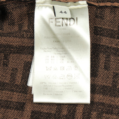 ズッカ クルーネック 長袖 ニット レーヨン ブラウン ブラック フェンディ トップス FENDI