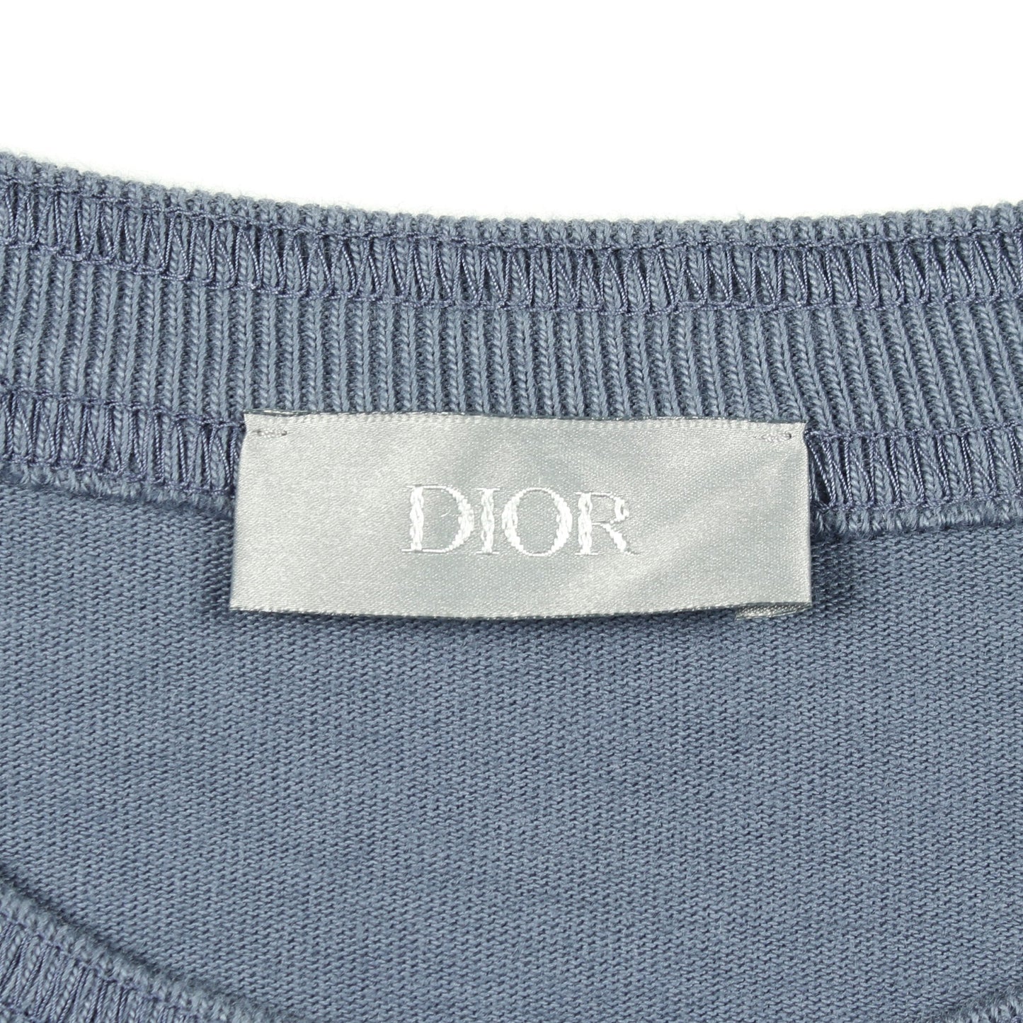 DIOR × STONE ISLAND ロゴ刺繍 半袖Tシャツ コットン ブルーグレー ディオール トップス DIOR