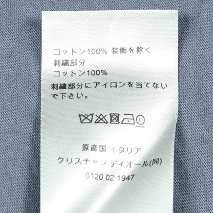 DIOR × STONE ISLAND ロゴ刺繍 半袖Tシャツ コットン ブルーグレー ディオール トップス DIOR