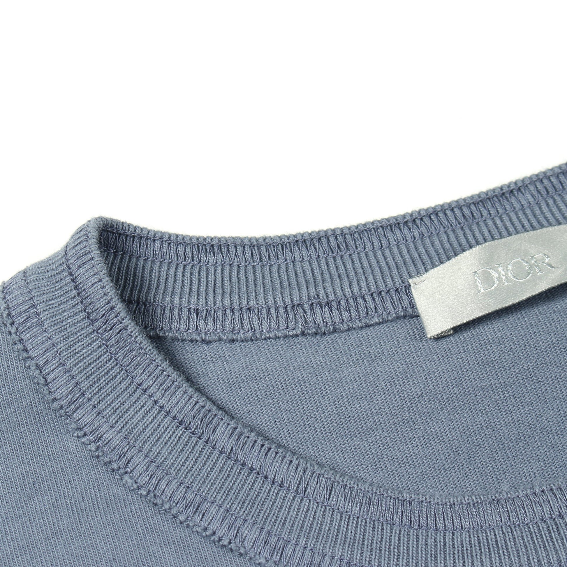 DIOR × STONE ISLAND ロゴ刺繍 半袖Tシャツ コットン ブルーグレー ディオール トップス DIOR