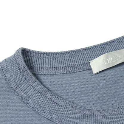DIOR × STONE ISLAND ロゴ刺繍 半袖Tシャツ コットン ブルーグレー ディオール トップス DIOR