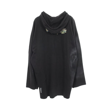 ドッキング ロング丈 プリント プルオーバーパーカー コットン ブラック マルチカラー バレンシアガ トップス BALENCIAGA