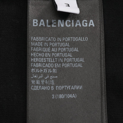 ドッキング ロング丈 プリント プルオーバーパーカー コットン ブラック マルチカラー バレンシアガ トップス BALENCIAGA