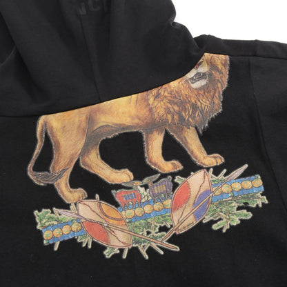 ドッキング ロング丈 プリント プルオーバーパーカー コットン ブラック マルチカラー バレンシアガ トップス BALENCIAGA