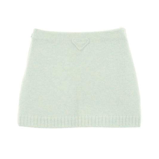 ニット スカート ウール ライトブルー プラダ