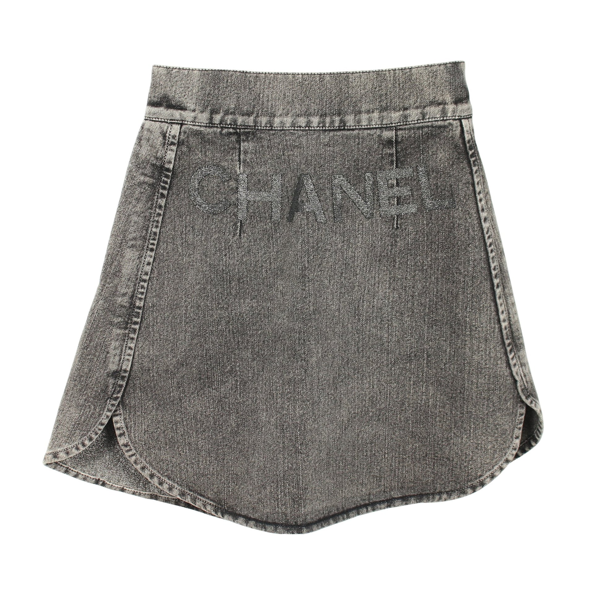 ココマーク No.5 デニムスカート コットン グレー シャネル ボトムス CHANEL