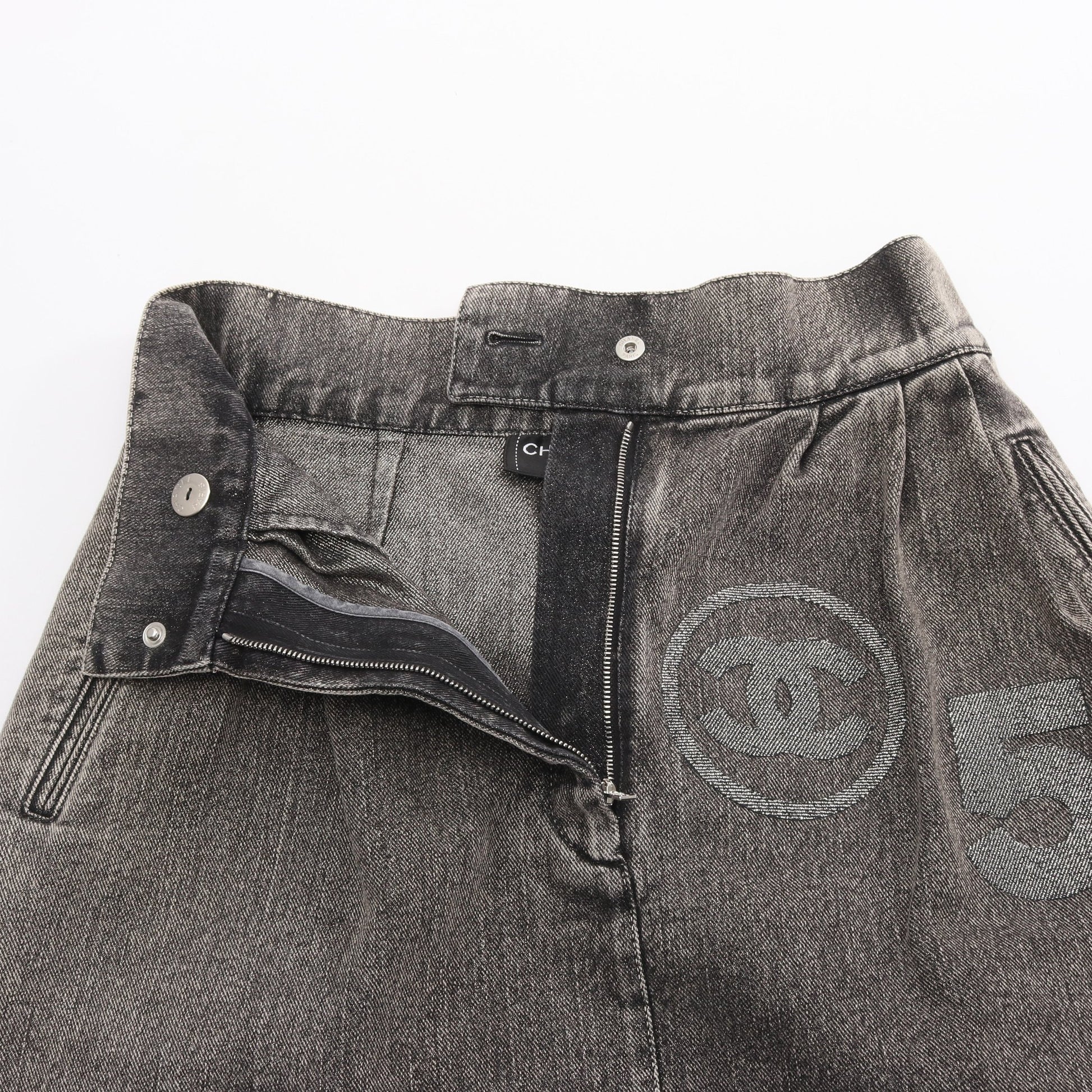 ココマーク No.5 デニムスカート コットン グレー シャネル ボトムス CHANEL