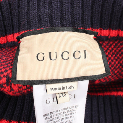 GGウール ブークレ ジャカード スカート ウール ネイビー レッド グッチ ボトムス GUCCI