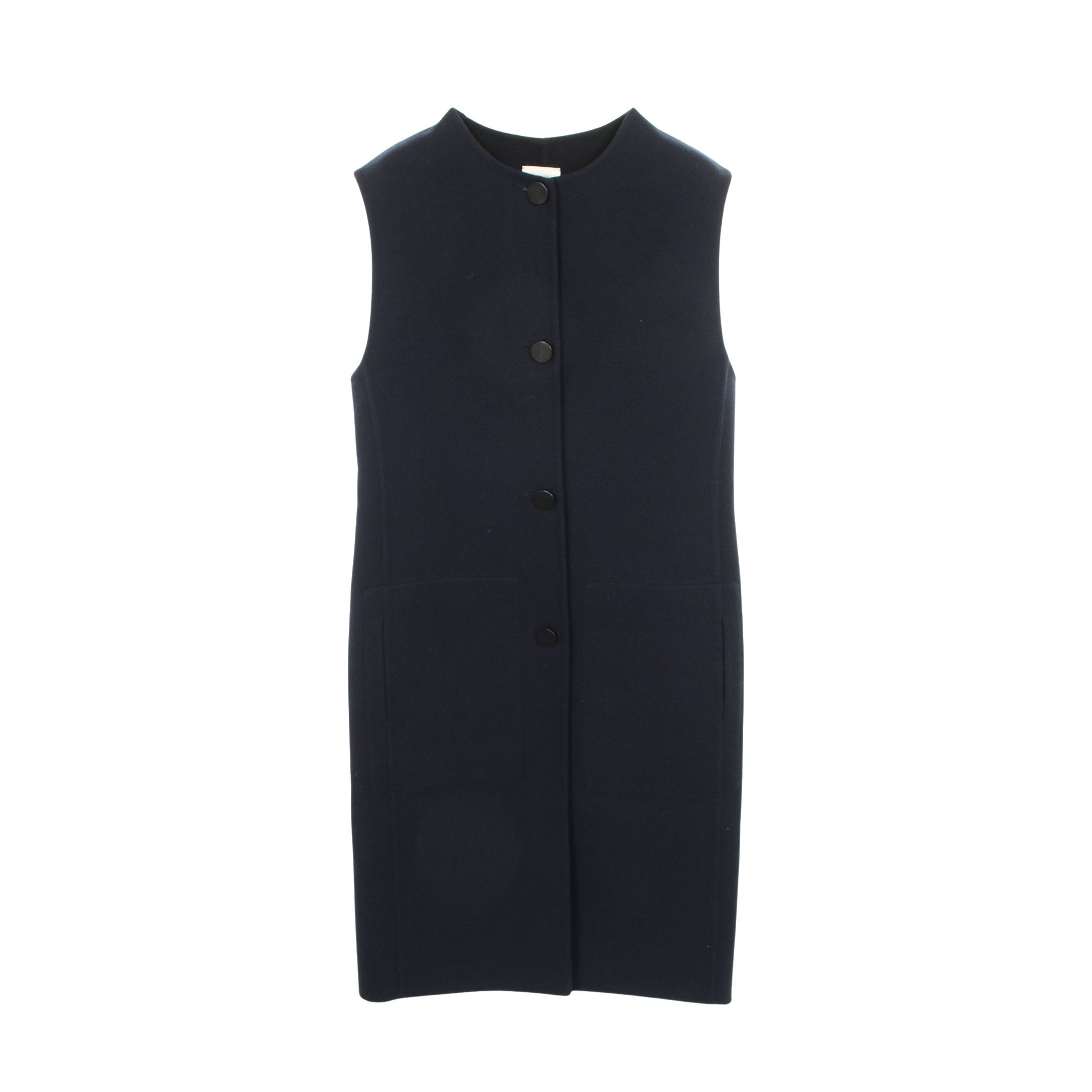 ダブルフェイス ロング ジレ カシミヤ ネイビー エルメス – RECLO