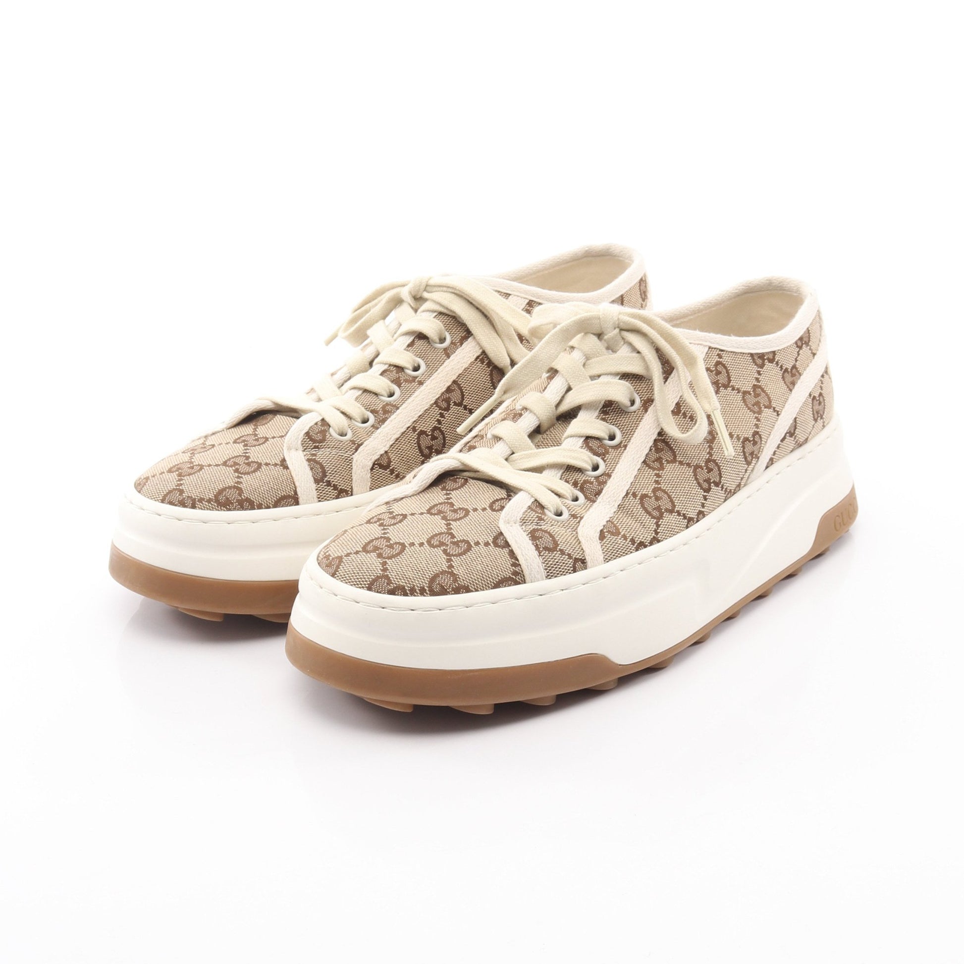 グッチ テニス 1977 GGキャンバス スニーカー キャンバス ベージュ オフホワイト グッチ シューズ GUCCI