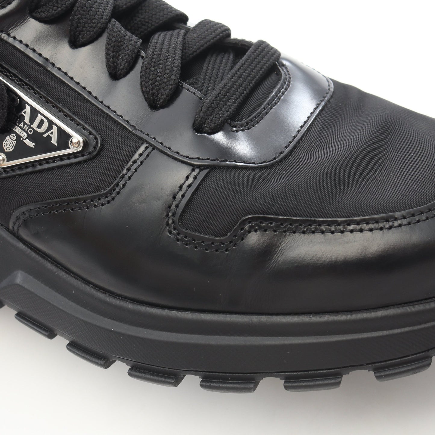 Re-Nylon スニーカー ナイロン レザー ブラック プラダ シューズ PRADA