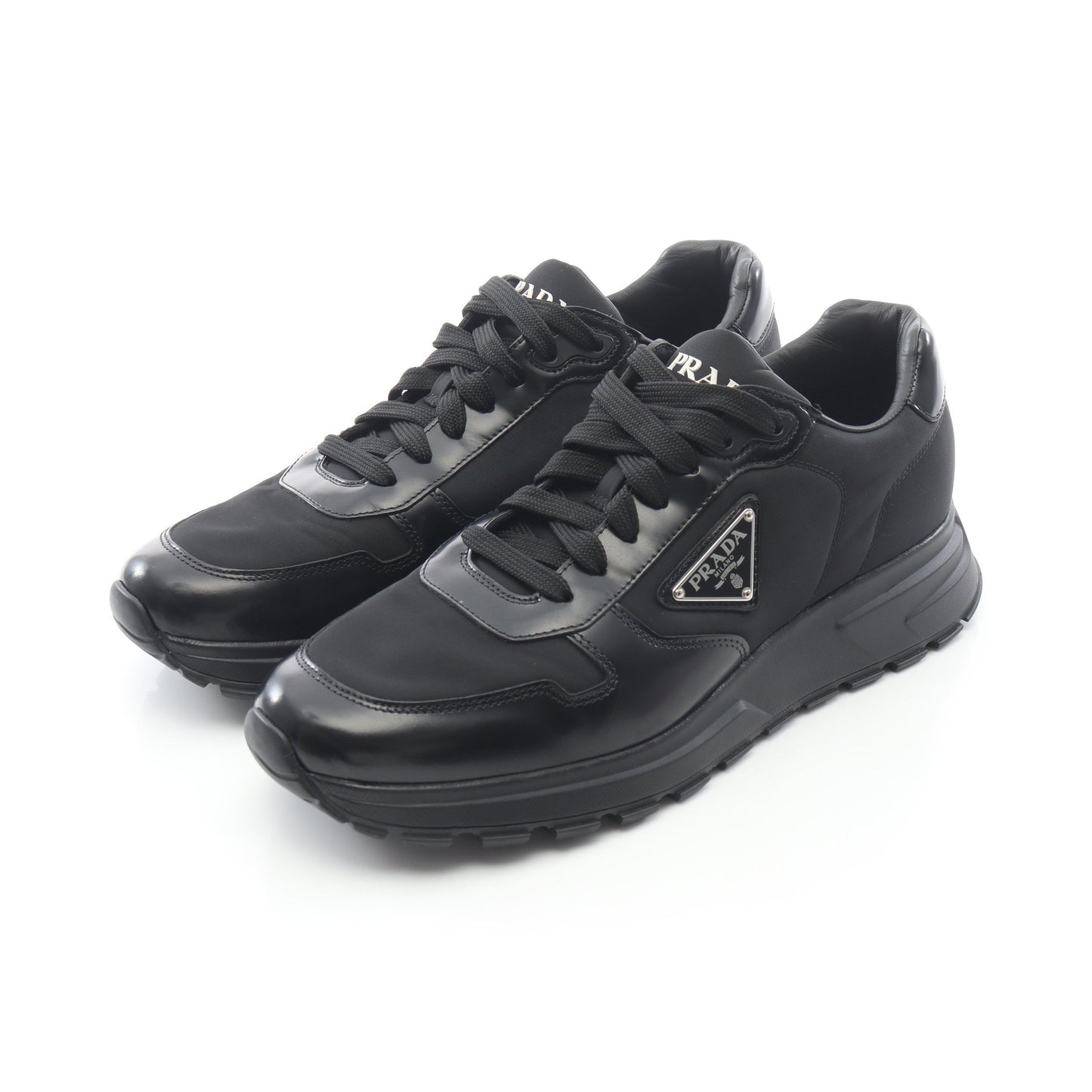Re-Nylon スニーカー ナイロン レザー ブラック プラダ シューズ PRADA