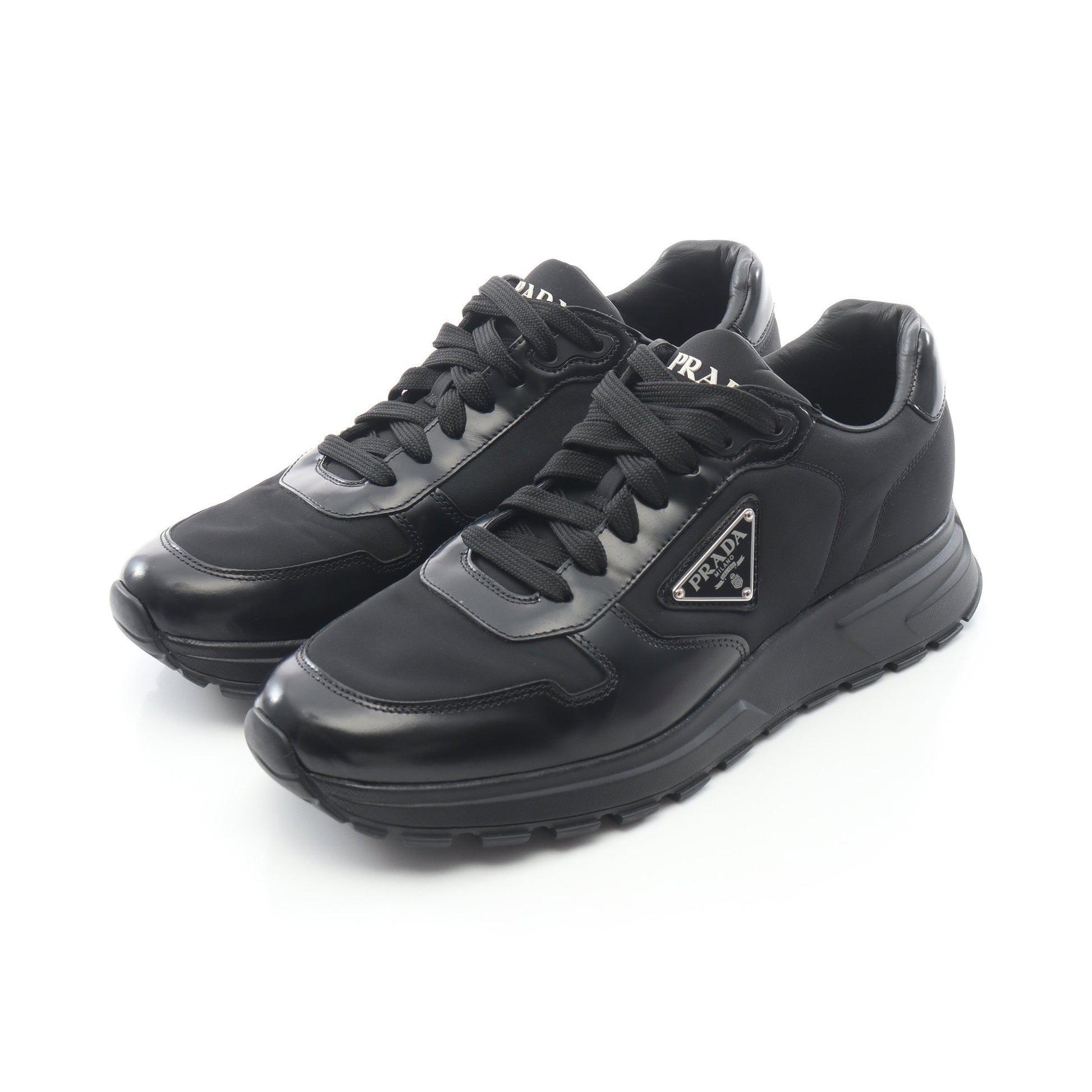 Re-Nylon スニーカー ナイロン レザー ブラック プラダ シューズ PRADA