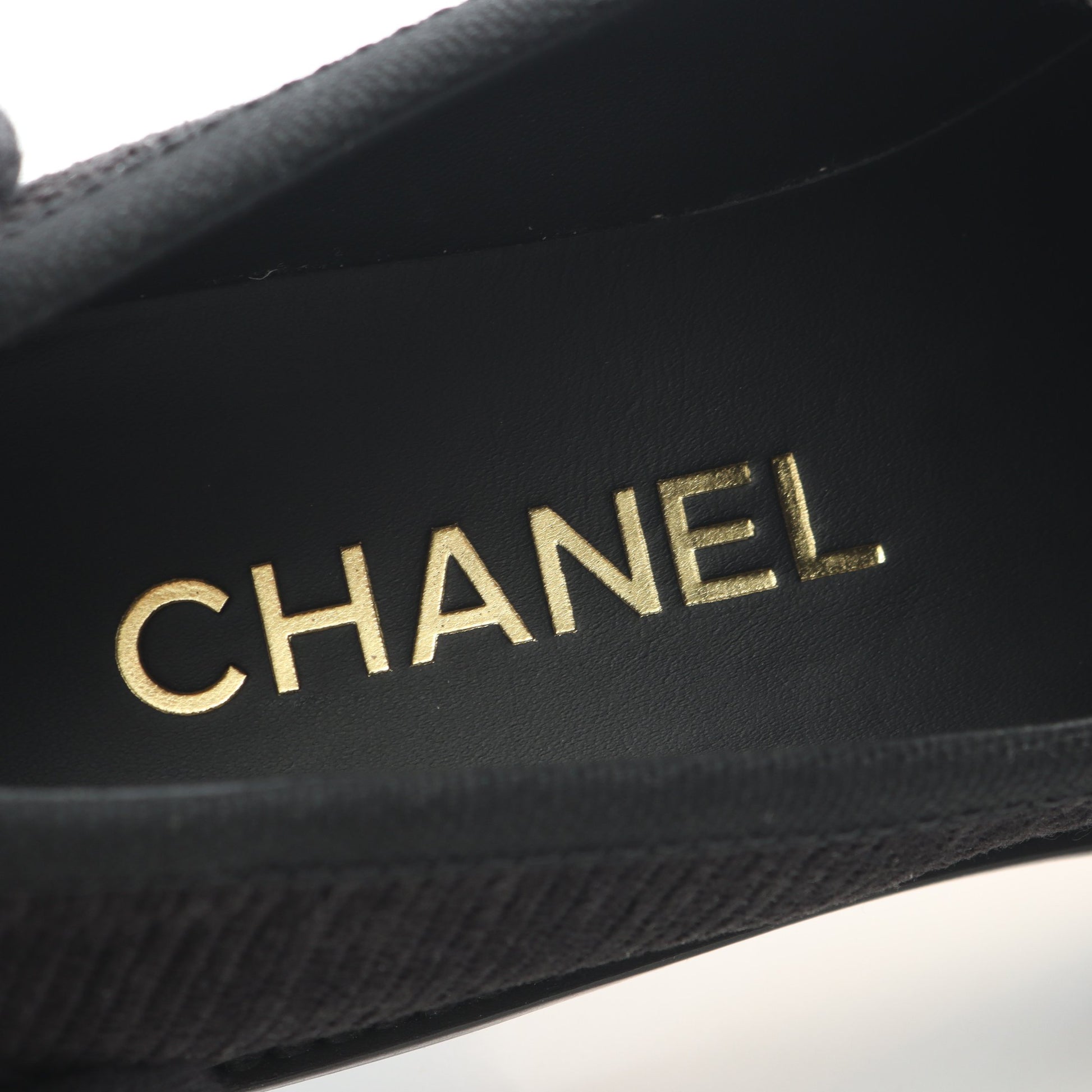 ココマーク ローファー モカシン ファブリック ブラック シャネル シューズ CHANEL