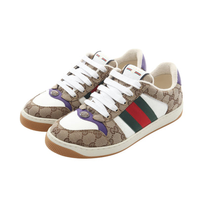 スクリーナー GGキャンバス シェリーライン スニーカー キャンバス ベージュ ブラウン マルチカラー グッチ シューズ GUCCI