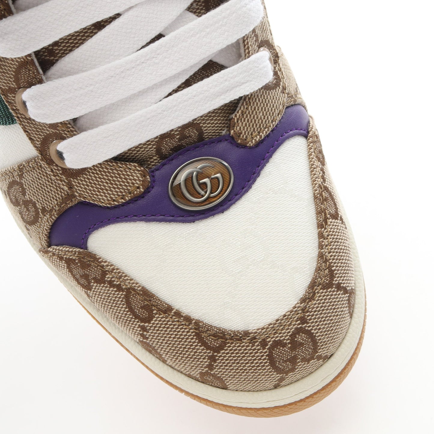 スクリーナー GGキャンバス シェリーライン スニーカー キャンバス ベージュ ブラウン マルチカラー グッチ シューズ GUCCI