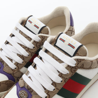 スクリーナー GGキャンバス シェリーライン スニーカー キャンバス ベージュ ブラウン マルチカラー グッチ シューズ GUCCI
