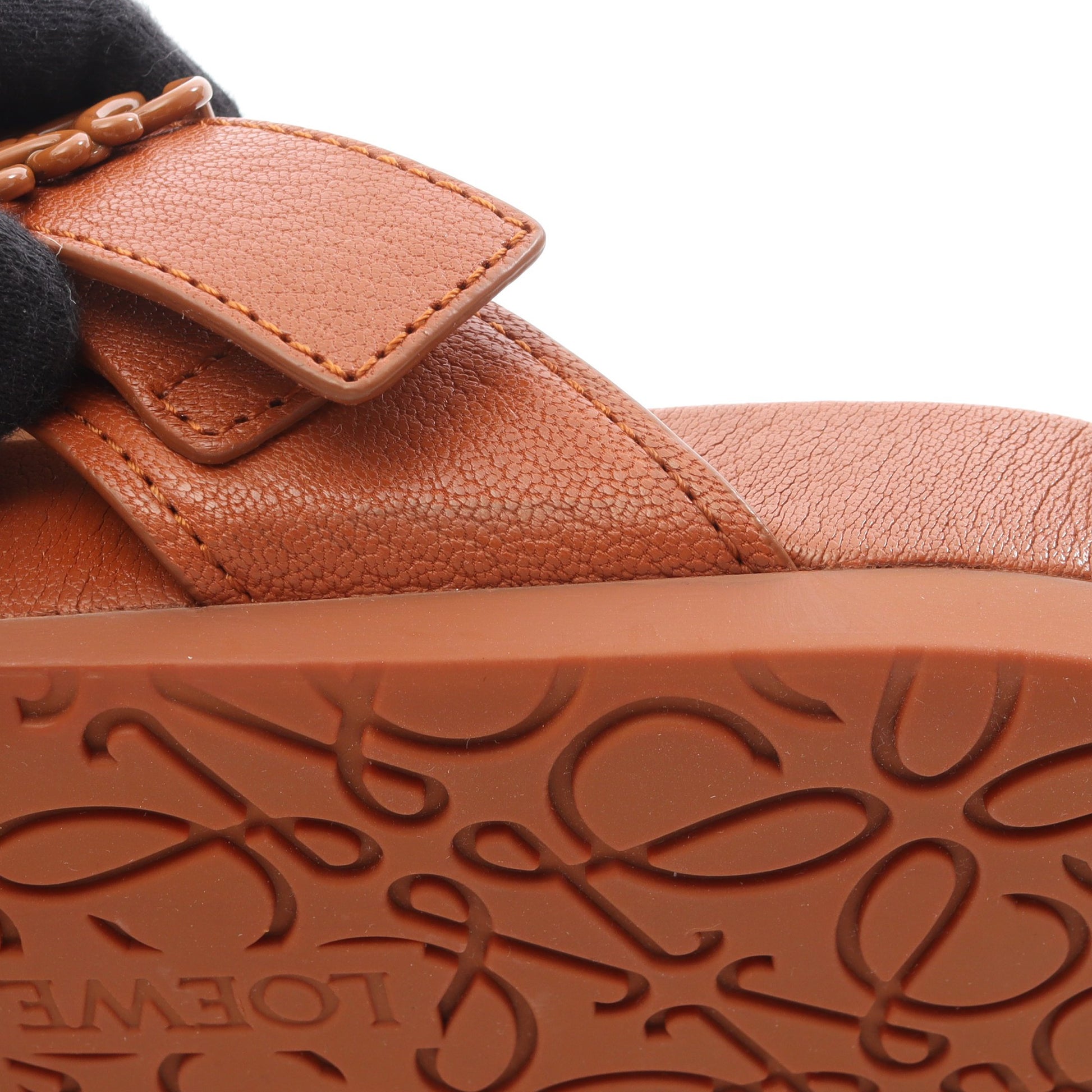 アナグラム トングサンダル レザー ブラウン ロエベ シューズ LOEWE