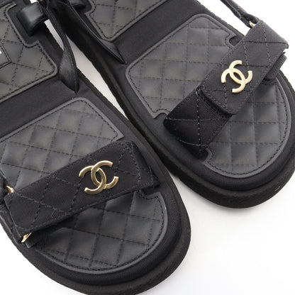 ココマーク サンダル ファブリック ブラック シャネル シューズ CHANEL