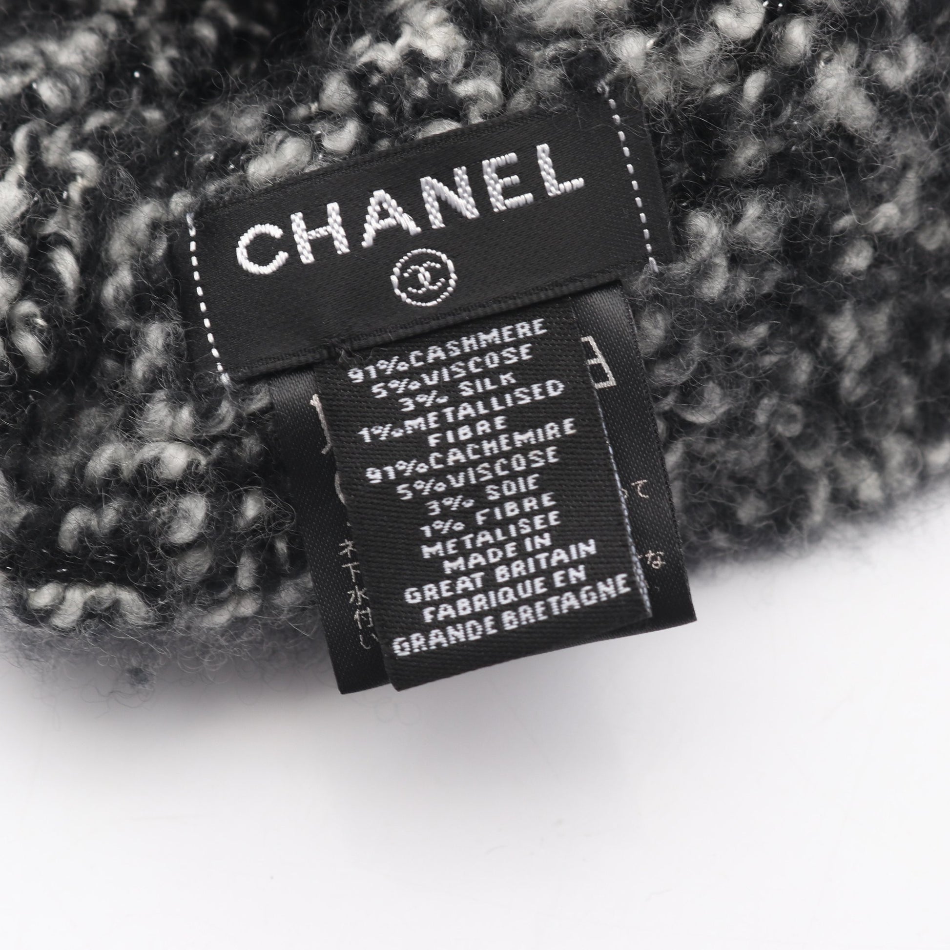 ココマーク ニット帽 ビーニー カシミヤ ブラック シャネル 財布・小物 CHANEL