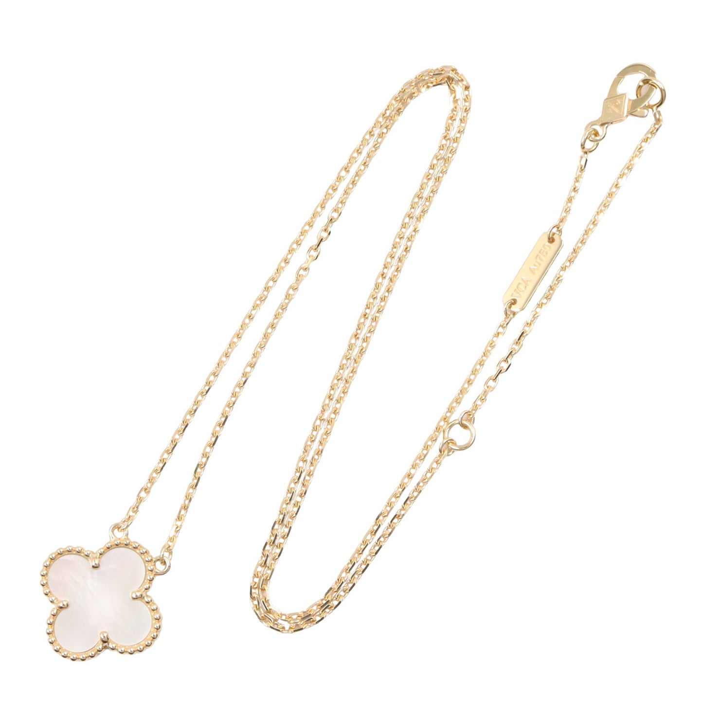 ヴィンテージアルハンブラ マザーオブパール ネックレス ネックレス K18YG マザーオブパール イエローゴールド ホワイト ヴァンクリーフアンドアーペル アクセサリー Van Cleef & Arpels