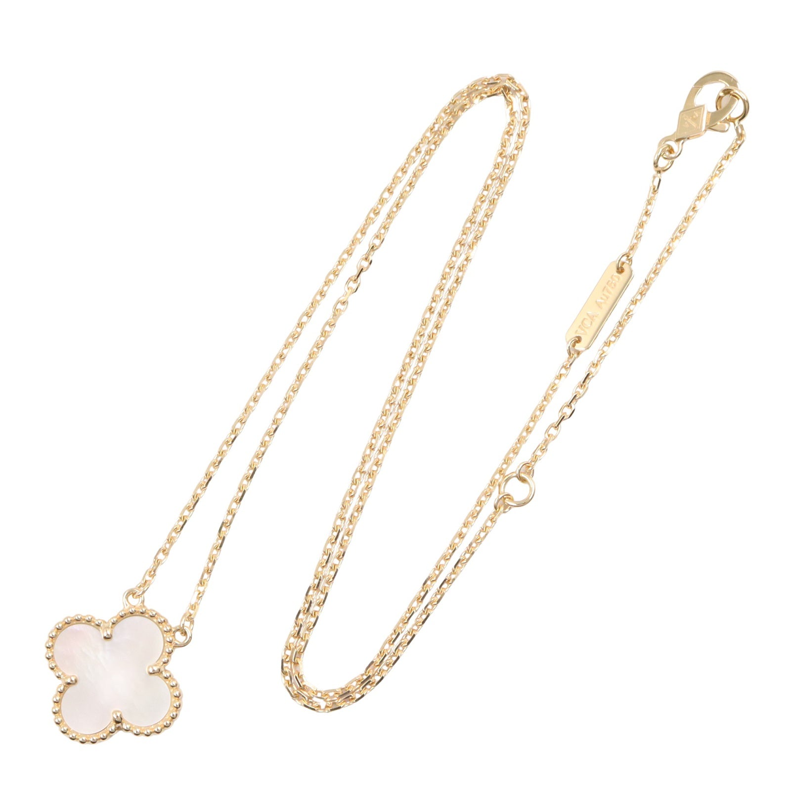 ヴィンテージアルハンブラ マザーオブパール ネックレス ネックレス K18YG マザーオブパール イエローゴールド ホワイト ヴァンクリーフアンドアーペル アクセサリー Van Cleef & Arpels