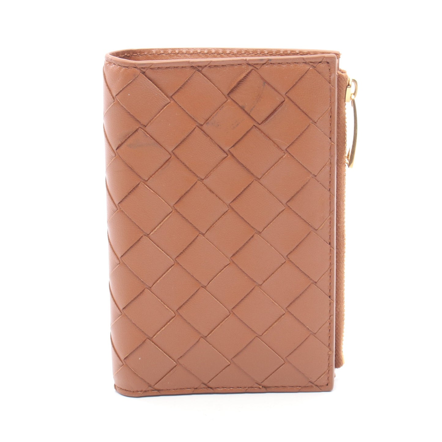 イントレチャート 二つ折り財布 ラムスキン ブラウン ボッテガヴェネタ 財布・小物 BOTTEGA VENETA