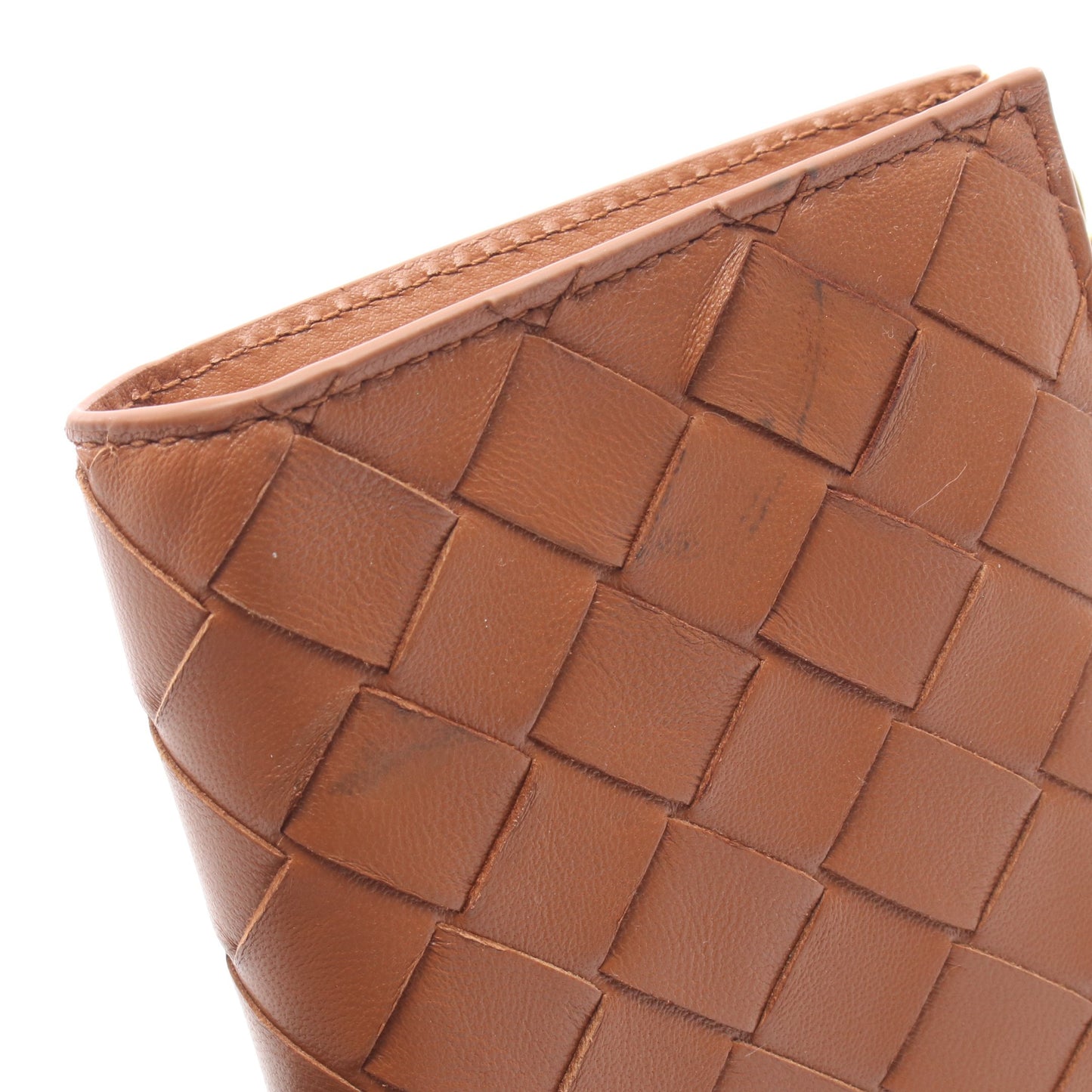 イントレチャート 二つ折り財布 ラムスキン ブラウン ボッテガヴェネタ 財布・小物 BOTTEGA VENETA