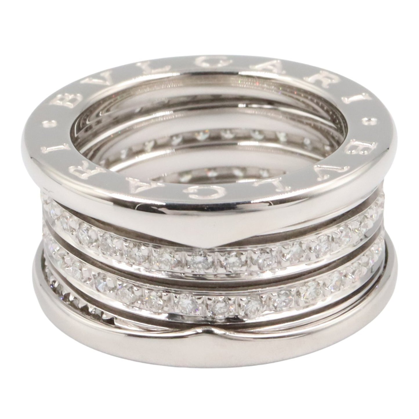 B-zero1 ビーゼロワン リング 4バンド リング 指輪 K18WG ダイヤモンド ホワイトゴールド クリア ブルガリ アクセサリー BVLGARI